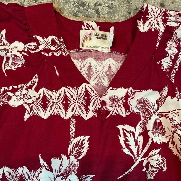 VINTAGE MALIHINI HAWAIIAN MAXI DRESS! EUC! SIZE S - Picture 4 of 14